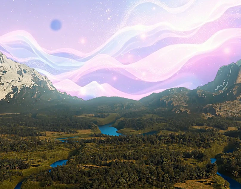 3d realistic mountain forest & logo animation by Masum Shahariar